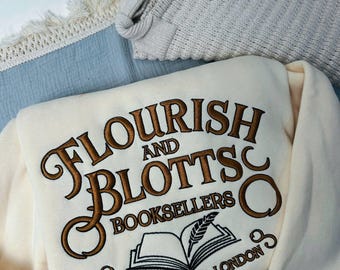 Wizard Book Shop Embroidered Sweatshirt, Universal Studios Hoodie, Subtle T-shirt, Gifts For Book Lovers