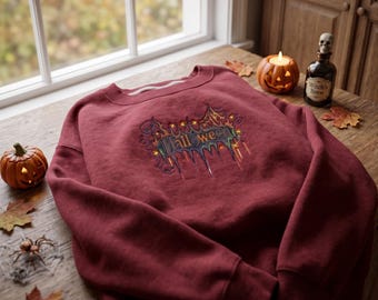 Halloweentown Embroidered Sweatshirt, Vintage Halloween Crewneck, Spooky Season Sweatshirt, Spooky Season Embroidery, Halloween Gift for Her