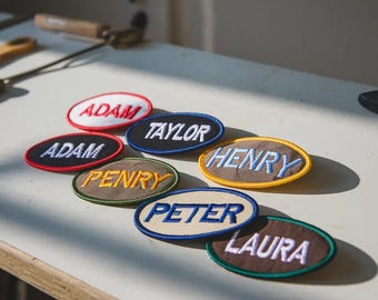Custom Embroidered Name Patch, Personalized Name Embroidered Iron On Name Tag, Custom Embroidered Patches