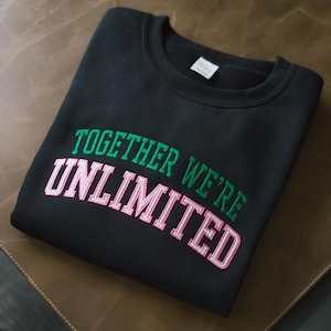 Wicked Embroidered Sweatshirt, Together we&#39;re unlimited Sweatshirt Wizard of Oz Hoodie, Wicked Defy Gravity Witch Pink And Green