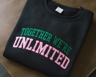 Wicked Embroidered Sweatshirt, Together we're unlimited Sweatshirt Wizard of Oz Hoodie, Wicked Defy Gravity Witch Pink And Green