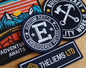 Custom Embroidered Patches, Custom Logo Embroidered, Custom Embroidered Patch, Iron on, Sew on, Velcro patch.