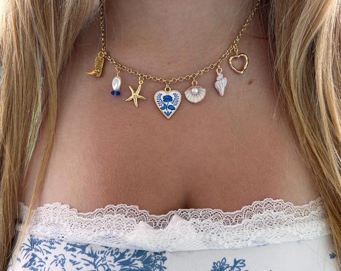 coastal cowgirl charm necklace- new tarnish resistant chain
