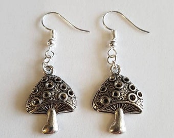 Toadstool Earrings, mushroom  Earrings, funghi earrings, Earrings for forever, hippy earrings  earring for nature lover