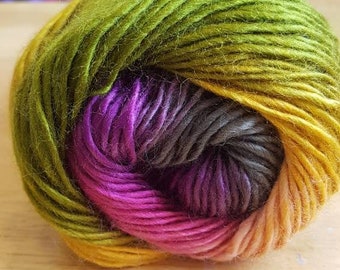 Cygnet boho spirit acrylic yarn, 100g, premium acrylic, afterglow, double knitting, vegan yarn, pink green yellow orange, rainbow yarn