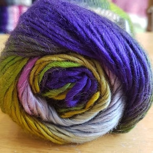 Cygnet boho spirit acrylic yarn, 100g, premium acrylic, soleil, double knitting, vegan yarn, pink green yellow and purple, rainbow yarn