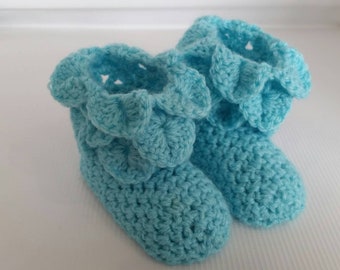 Fairy shoes, Turquoise Baby Booties, Baby Socks, fairy baby bootees, dragonscale baby bootees, fairy bootees, fairy baby, uk seller,