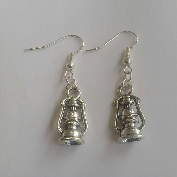 Miners lamp earrings - lamplight earrings -  miners earrings - Victorian earrings - steampunk earrings