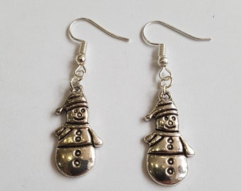 Smowman earrings, Christmas Earrings, festive earrings, secret santa gift, xmas earrings, uk seller,
