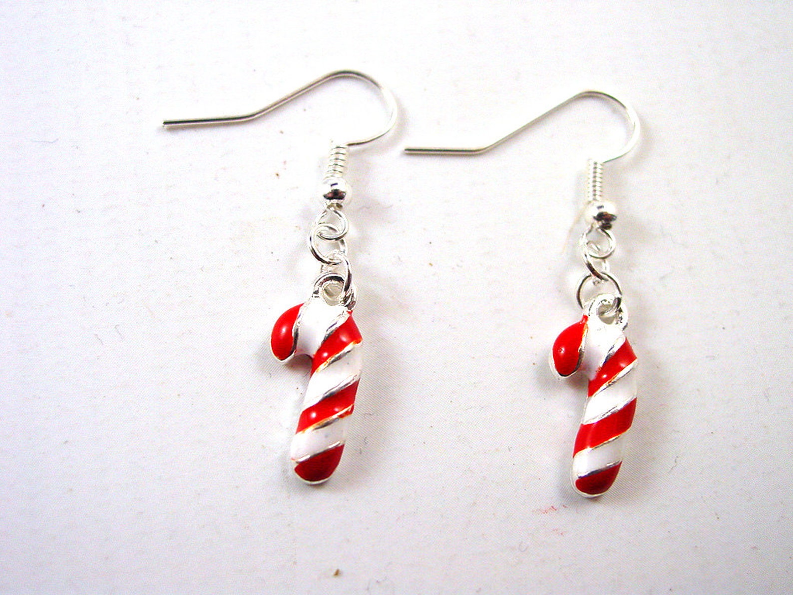 Candy Cane Earrings Christmas Earrings Xmas Earrings Red Etsy