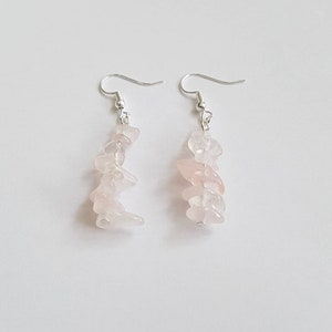 Rose Quartz Earrings, pink Gemstone Earrings, crystal jewellery, gemstone jewellery, pink crystal jewellery, pink gemstone earrings,