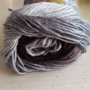 Cygnet boho spirit acrylic yarn, 100g, premium acrylic, stardust, black and grey yarn, double knitting, goth yarn, vegan goth, white image 2