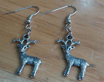 Stag earrings, reindeer earrings, deer earrings, Christmas earrings, Christmas gift, stocking filler for women, stocking stuffer,