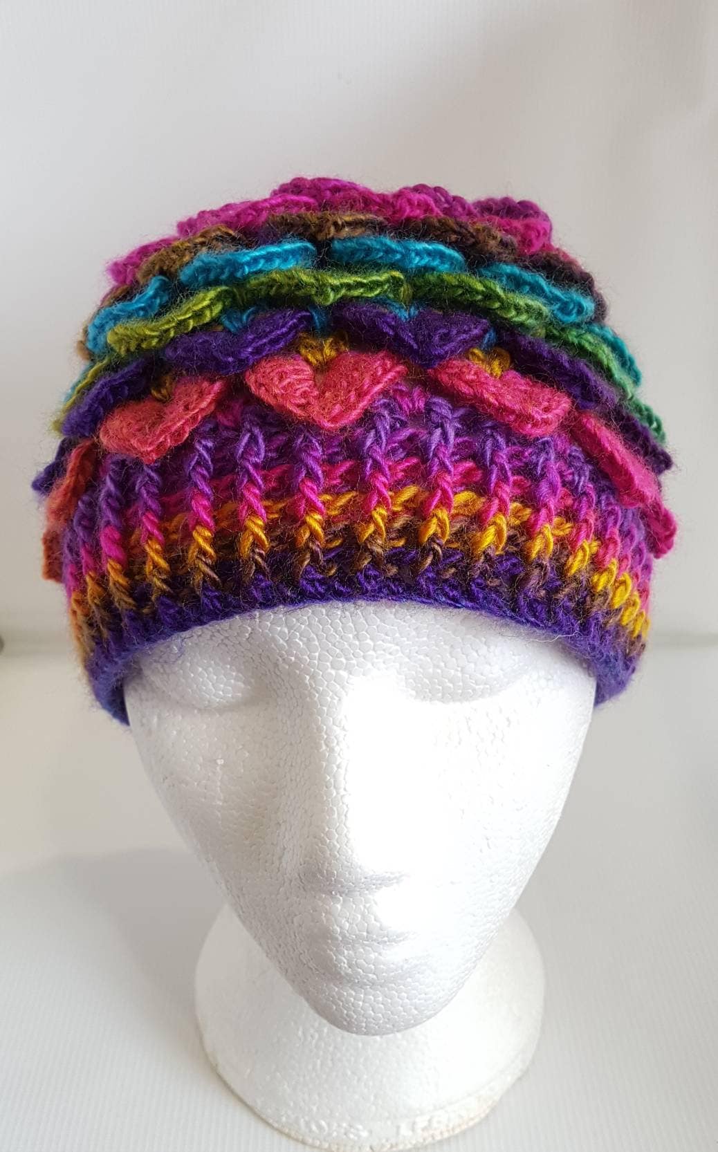 Adult Rainbow Fairy Hat, Adult Dragon scale hat, rainbow beanie hat, rainbow crocodile stitch hat, rainbow pride hat, nhs hat, festival