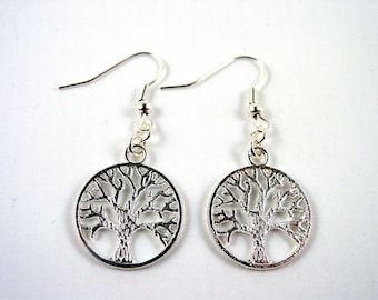 Tree of Life Earrings  - Silver Tree Earrings - Pagan Earrings