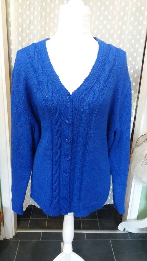 ladies royal blue cardigan