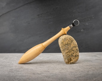 Pottery Trimming Tool - Tungsten Carbide Tool Head (Circle Shape) with Natural Wood Handle