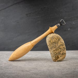 Pottery Trimming Tool - Tungsten Carbide Tool Head (Triangle Shape) with Natural Wood Handle