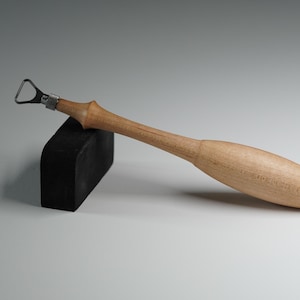 Pottery Trimming Tool - Tungsten Carbide Tool Head (triangle shape) with Natural Wood Handle