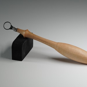 Pottery Trimming Tool - Tungsten Carbide Tool Head (circle shape) with Natural Wood Handle