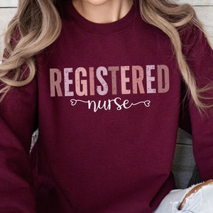 Registered Nurse Sweatshirt, Cozy RN Pullover for Nurses, Gift for Nurse, Cute Nurse Apparel