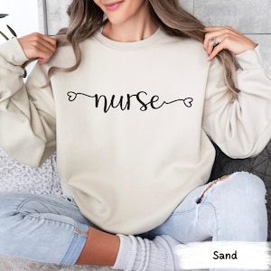 Minimalist Nurse Sweatshirt, Nurse Shirt, Cute Nurse Typography Tee, Gift for Nurse