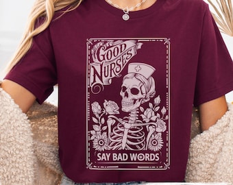 Funny Nurse Tarot Card T-Shirt: Skeleton RN Tee, Nursing Student Gift