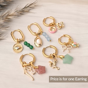 Custom Charm Earrings, Build Your Own Hoop Earrings, Stainless Steel Earrings, Multi Charm Hoops, Dainty Charms Jewelry