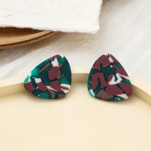 Colorful Art Clay Earrings Clay Stud Earrings Modern Retro Earrings Unique Statement Earrings Handmade Polymer Clay Jewelry