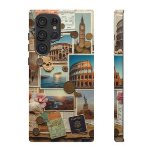 Vintage Travel Collage Phone Case: Wanderlust Adventure Cover