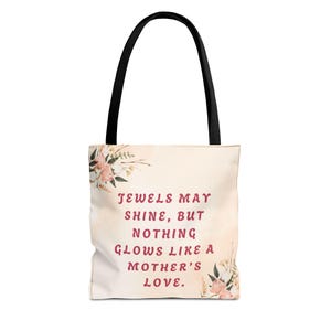 Floral Mother&#39;s Love Tote Bag: Stylish Everyday Polyester Bag