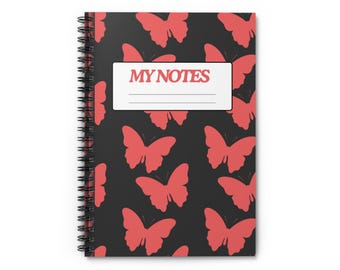 Butterfly Spiral Notebook: Floral Writing Journal, 6x8"