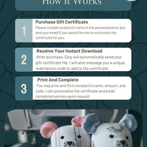 Certificado de regalo para peluche de memoria personalizado