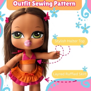 Bratz Big Babyz Outfit Sewing Pattern | Halter Top, Ruffle Skirt (PDF Tutorial)
