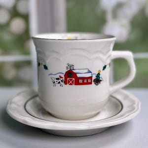 Pfaltzgraff Perennials Snowman Village Cereal Bowl Holiday Christmas Table Ware DishesCoffee Cup Saucer Plate