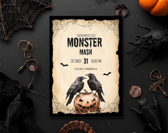 Spooky Halloween Costume Party Invitation: Editable Digital Template