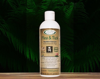 Shampoo - Flea and Tick Repellent Formulated for Dogs 16oz - Gentle, All-Natural, Fast Results