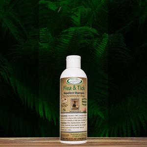 Shampoo - Flea and Tick Repellent Formulated for Dogs - 8oz - - Gentle, All-Natural, Fast Results