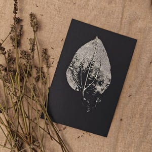 Monoprint de folha botânica original, cartão botânico minimalista, arte para pendurar na parede, arte feita à mão, decoração de interiores, arte botânica