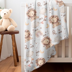 Personalized Zodiac Baby Blanket: Custom Name Astrology Throw