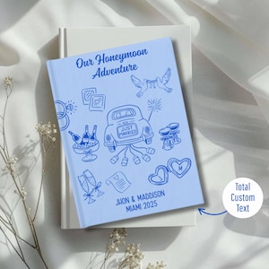 Custom Honeymoon Book,Personalized Wedding Gifts for Couple,Couple Adventure Book,Engagement Journal,Trip Planner,Honeymoon Memories
