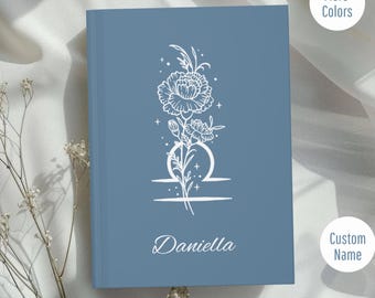 Personalized Zodiac Journal: Birth Flower & Name, Astrology Gift
