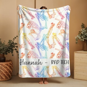 Custom Skeleton Radiology Blanket,Gift for Rad Tech,Radiology Graduation Gift,Rad Tech Week Gift,Radiologist Appreciation,Xray Tech Gift