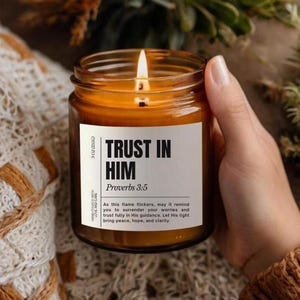 Trust,Christian Candles,Bible verse,Bible verse candle,Bible verse gifts,Christmas Candle, Holiday Candles,Christian Gifts,Faith,Religious