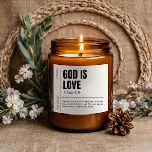 God is love,Christian Candles,Bible verse,Bible verse candle,Bible verse gifts,Christmas candle,Holiday candles,Christian Gifts,Religious