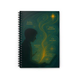 Kosmisches Notizbuch, Spiralblock, Spiralblock, Notizbuch, liniertes Notizbuch, kosmische Karten und Runen, Astronomie