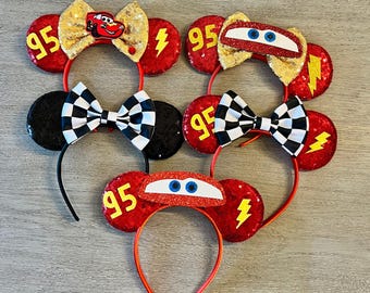 Lightning McQueen Ears, CARS Minnie Ears, Race Car Minnie Ears