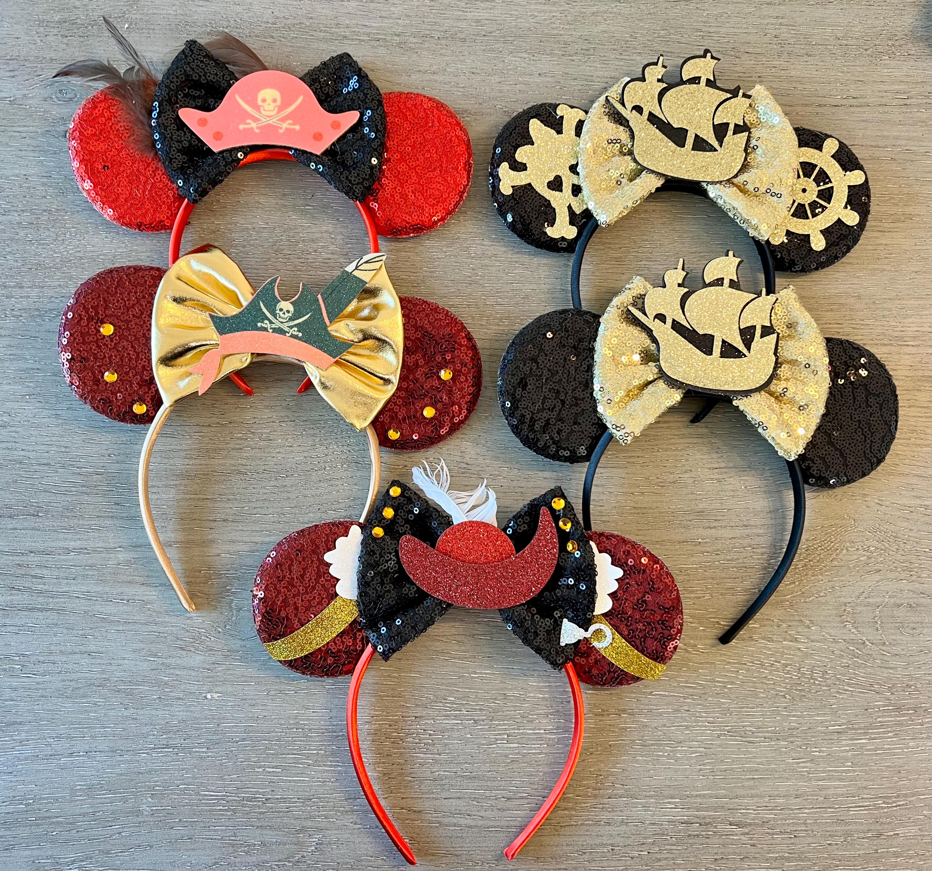 Pirates of the Caribbean Minnie Ears Headband, Cruise Mouse Ears, Cruise Ears, Wish Boat Ears, Pirate Ears, Captain Hook Ears Peter Pan Ears