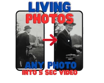 Custom AI Animated Photo Animation: 5-9 second video | Bring your photo to life | Old Photo To Moving Video (Digital Delivery)