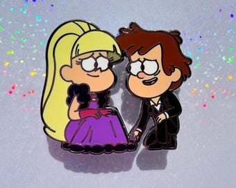 Gravity Falls - Dipcifica Hard Enamel Pin: Dipper and Pacifica Heartfelt Moment